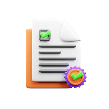 Check Document  3D Icon