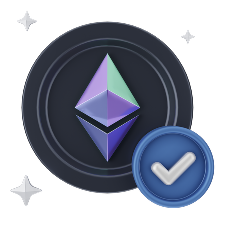 Check Ethereum Coin  3D Icon