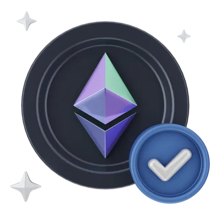 Check Ethereum Coin  3D Icon