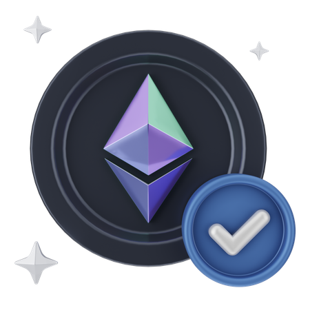Check Ethereum Coin 3D Icon