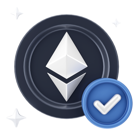 Check Ethereum Coin 3D Icon