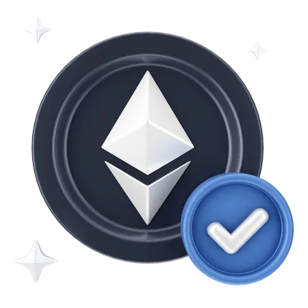 Check Ethereum Coin  3D Icon