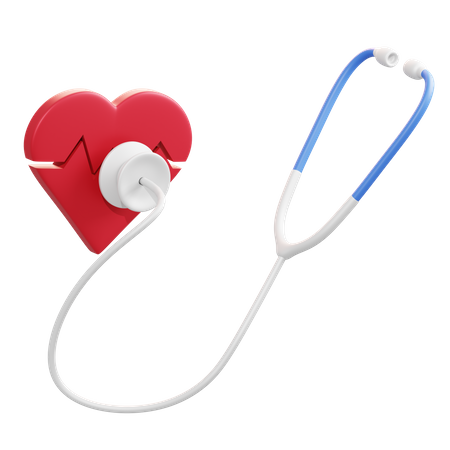 Check Heartbeat  3D Illustration