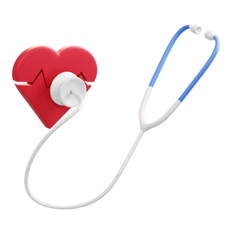 Check Heartbeat  3D Illustration