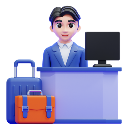 チェックインデスク  3D Icon
