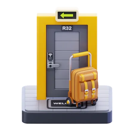 O check-in do hotel  3D Icon