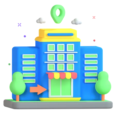 Check In Hotel  3D Illustration