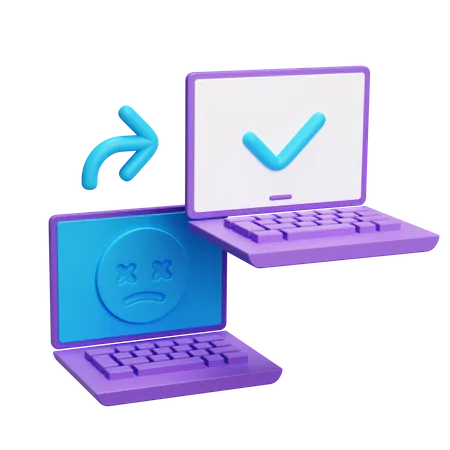 Check Laptop Error  3D Icon