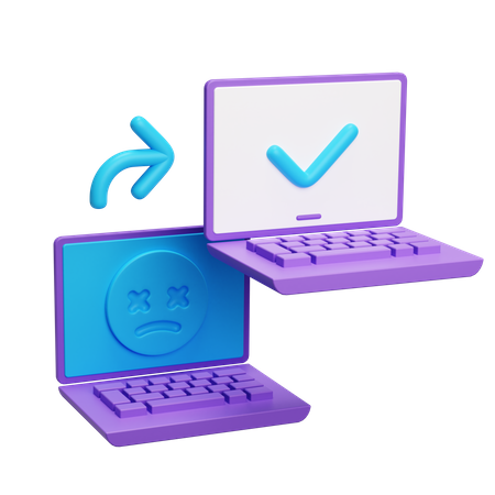 Check Laptop Error  3D Icon