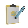 check list with pen emoji 3d