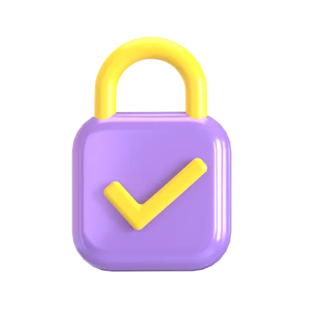 Check Lock  3D Icon