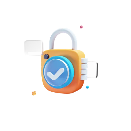 Check Lock  3D Icon