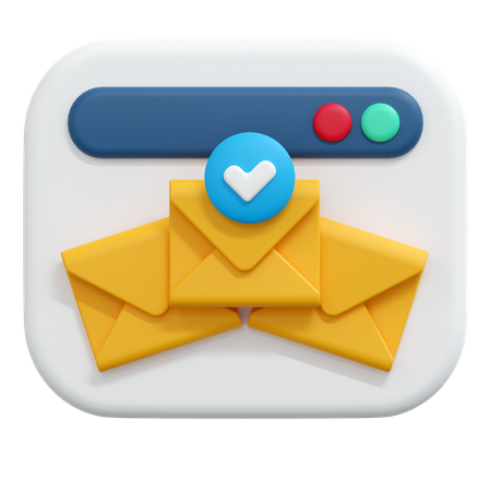 Check mail message  3D Icon