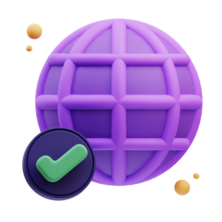 Check Mark Earth  3D Icon