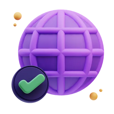 Check Mark Earth  3D Icon