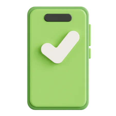 Check Mark On Smartphone  3D Icon