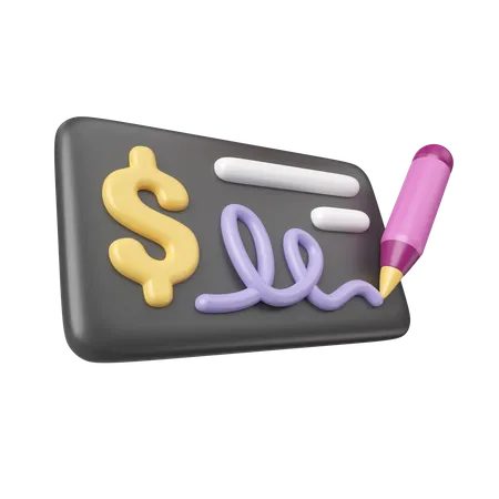 Money Cheque  3D Icon