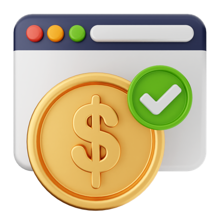 Check Money Dollar  3D Icon