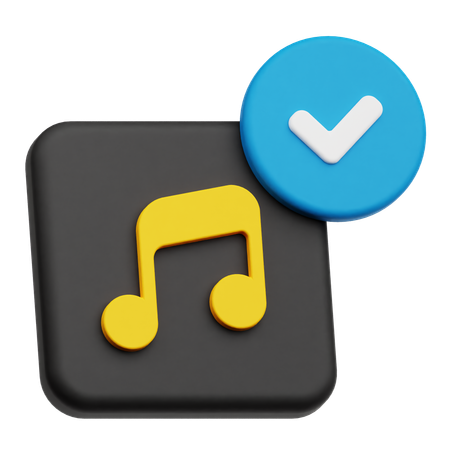 Check Music  3D Icon