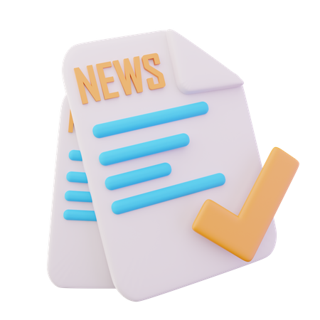 Check News  3D Icon