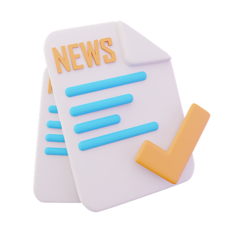 Check News  3D Icon