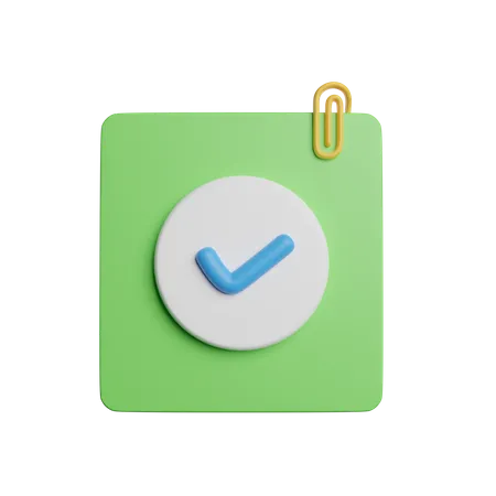 Check Note  3D Icon