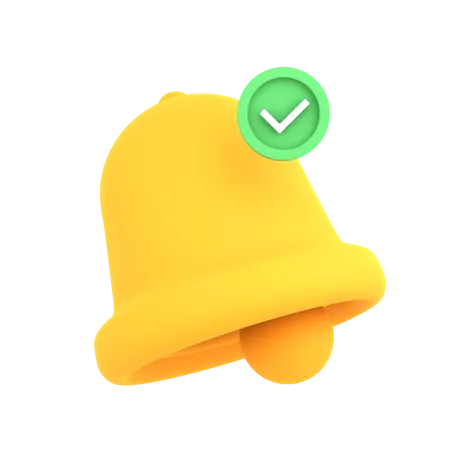 3 D Verified Approved Notification Bell Reminder Alert Eccomerce Icon 3D Icon