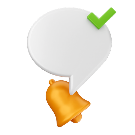 Check Notification Bell  3D Icon