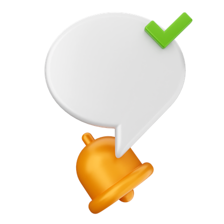 Check Notification Bell  3D Icon