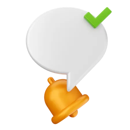 Check Notification Bell  3D Icon