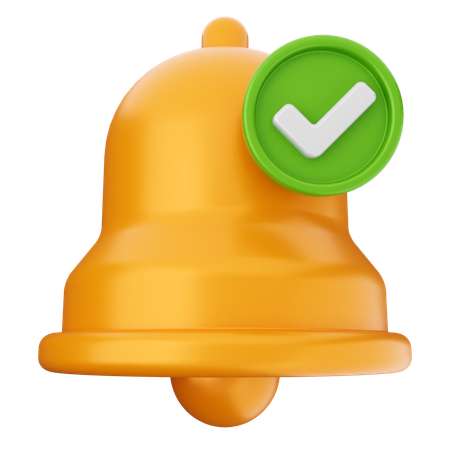 Check Notification Bell  3D Icon