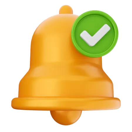 Check Notification Bell  3D Icon