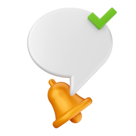 Check Notification Bell  3D Icon