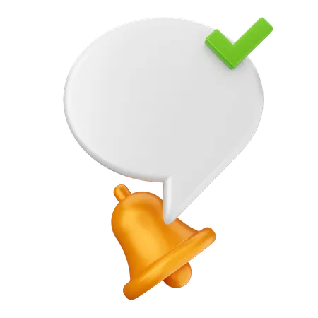 Check Notification Bell  3D Icon