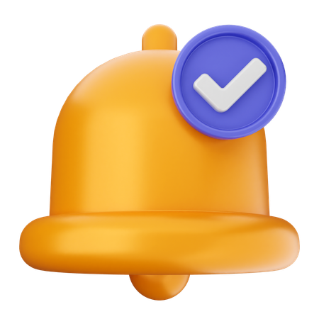 Check Notification Bell  3D Icon