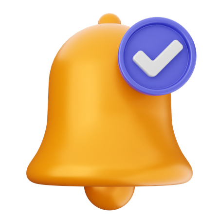 Check Notification Bell  3D Icon