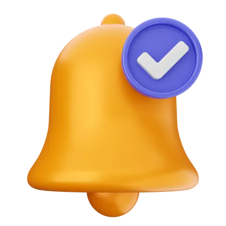 Check Notification Bell  3D Icon