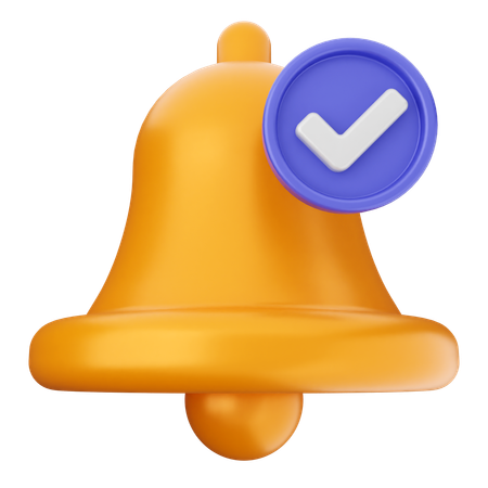 Check Notification Bell  3D Icon