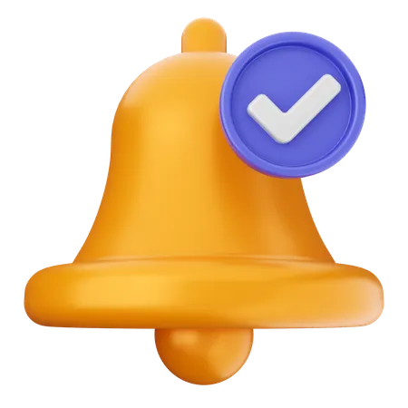 Check Notification Bell  3D Icon