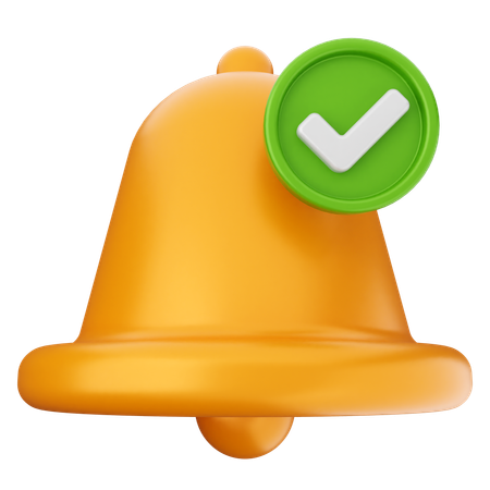 Check Notification Bell  3D Icon