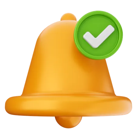 Check Notification Bell  3D Icon