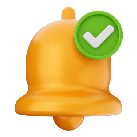 Check Notification Bell  3D Icon