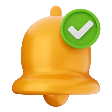 Check Notification Bell  3D Icon