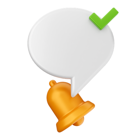 Check Notification Bell  3D Icon