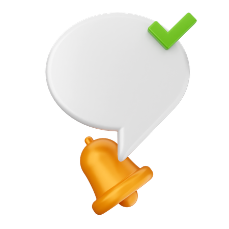 Check Notification Bell  3D Icon