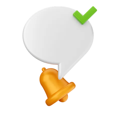 Check Notification Bell  3D Icon