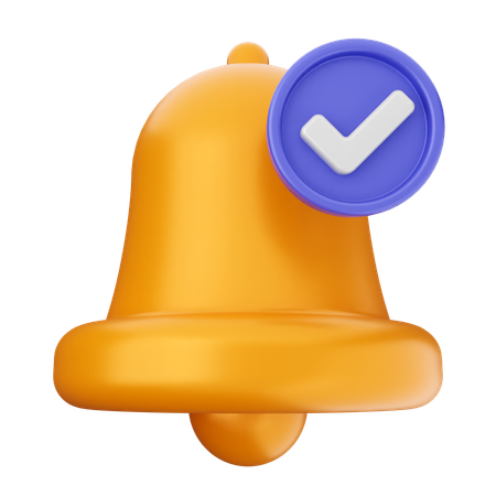 Check Notification Bell  3D Icon