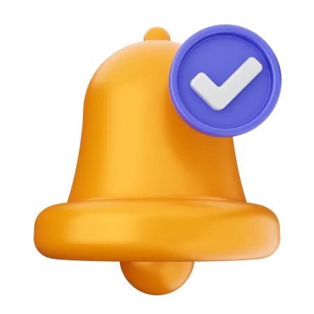 Check Notification Bell  3D Icon