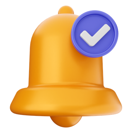 Check Notification Bell  3D Icon