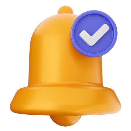 Check Notification Bell  3D Icon